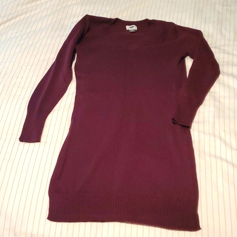 Burgundy sweater dress